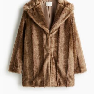 Elegant Brown Faux Fur Coat